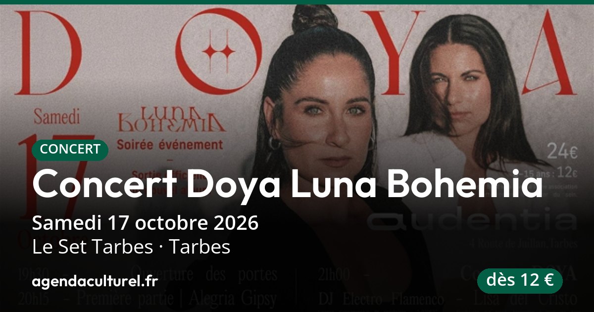 Concert Doya Luna Bohemia à Tarbes le 17 octobre 2026